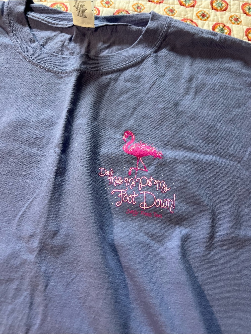 Flamingo “Don’t Make me Put my Foot Down” Purple Shirt size 3XL - Picture 3 of 5